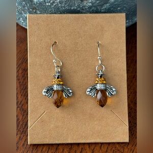 Handmade Queen Bee Bead Earrings